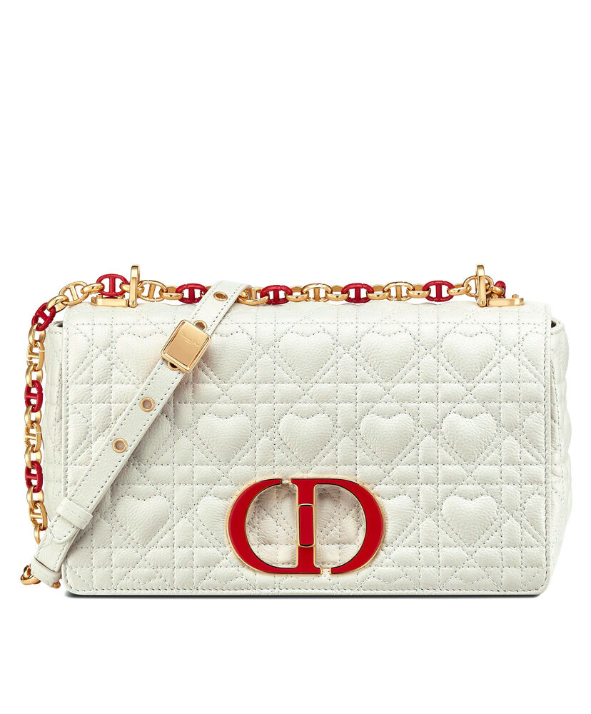 Christian Dior Medium Dior Caro Bag White